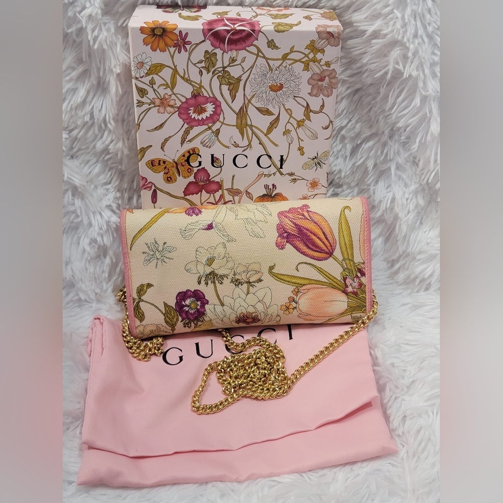 Auth💕🔥 Gucci Flora Wallet On Chain (SHG-35633) - Picture 4 of 15